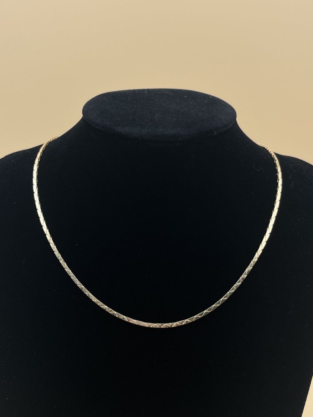 Christian Dior CD Logo Necklace Vintage Gold Tone Serpentine Chain Signed